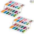 IRIS USA 2-Tier Drawer Organizer |Made in USA| 22 Dividers (2-Pack) - White | Expandable Multi-Level Collapsible Organization Storage for Crafts, Makeup, Jewelry, Office & Garage