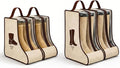 4 Pack Portable Boot Storage Bag,2 Tall & 2 Short Boot Storage Bag with Clear Window, Zipper and Handle, Travel Friendly Shoe Storage for Boots, Closet Organization,Beige