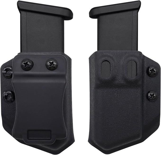 Universal Mag Carrier IWB/OWB Magazine Holster Fits for 9mm/.40 Double Stack, Right & Left Hand 2Pack