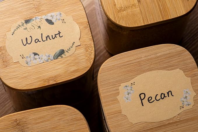 MONEST (250pc/Roll) 2" Stickers for Jars and Lids | Pantry, Mason Jar, Canning, Spice, and Bottle Labels (White Orchid 2x3)