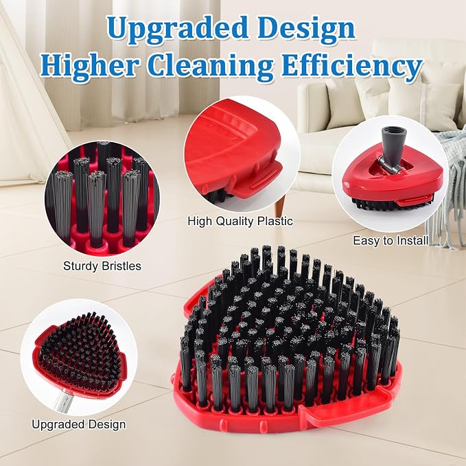 Mop Head Scrub Brush & Mop Base for O-Cedar RinseClean, Scrubber Attachment | Upgraded full bristles, no hollow center. Fits O-Cedar RinseClean spin mop. Fits ocedar mop base & spin mop scrub brush head