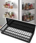 Buyyyit Magnetic Basket Magnetic Fridge Organizer Magnetic Pencil Holder Whiteboard Accessories Home Kitchen Organization (Black-Low)