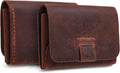 Top Grain Genuine Leather Business Name Card Holder Case with Magnetic Closure (Reddish Brown)