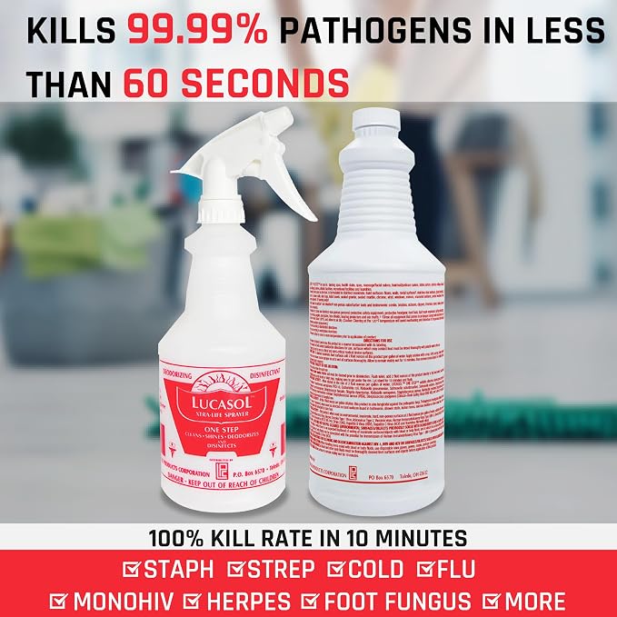Lucasol One Step Hospital Grade Disinfectant Refillable Spray Bottle