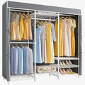 VIPEK V5C Medium Covered Clothes Rack Heavy Duty Portable Closet Wardrobe, Freestanding White Clothing Rack with Grey Upgraded Polyester Cover, Adjustable Custom, 56.7" Lx15.7 Wx76.4 H