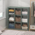 Furinno Cubic Extra Thick 9-Cube Closet Organizers and Storage, Sage Green | 14.6 x 44 x 44 in, Open Shelf Closet Storage, Closet Organizer, for Wardrobe, Bedroom, Living Room