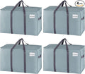 VENO 4 Pack Heavy Duty Moving Bags, Extra Large Storage Bags with Reinforced Handles & Strong Zippers, Foldable & Reusable Moving Box Alternative for Clothes & Dorm Storage