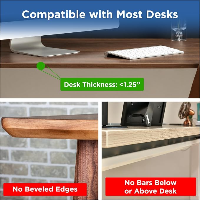 Kt4 Clamp on Keyboard Tray, Adjustable Slide Out Drawer for Desk, Height Tilt Adjustable Keyboard Holder, Under Desk Pull Out Tray (Black)