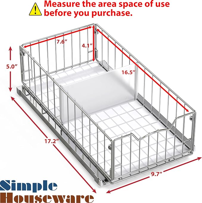 Simple Houseware Pull-Out Cabinet Sliding Basket Bundles