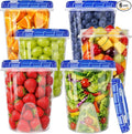 Freezer Storage Containers, 6 Pack-32 Oz Food Storage Containers with Twist Top Lids,BPA Free, Reusable, Meal Prep,Microwave and Dishwasher Safe