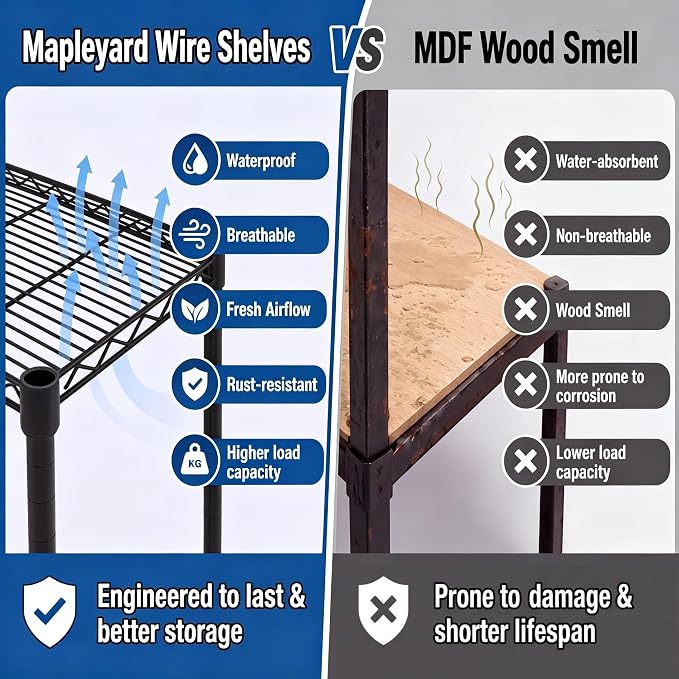 Heavy Duty Garage Shelving with Wheels: 55.5" W x 24" D x 81" H 4 Tier Wire Metal Storage Shelves, Adjustable NSF Commercial Shelf, Rolling Tote Rack Organizer for Pantry, Warehouse, Black