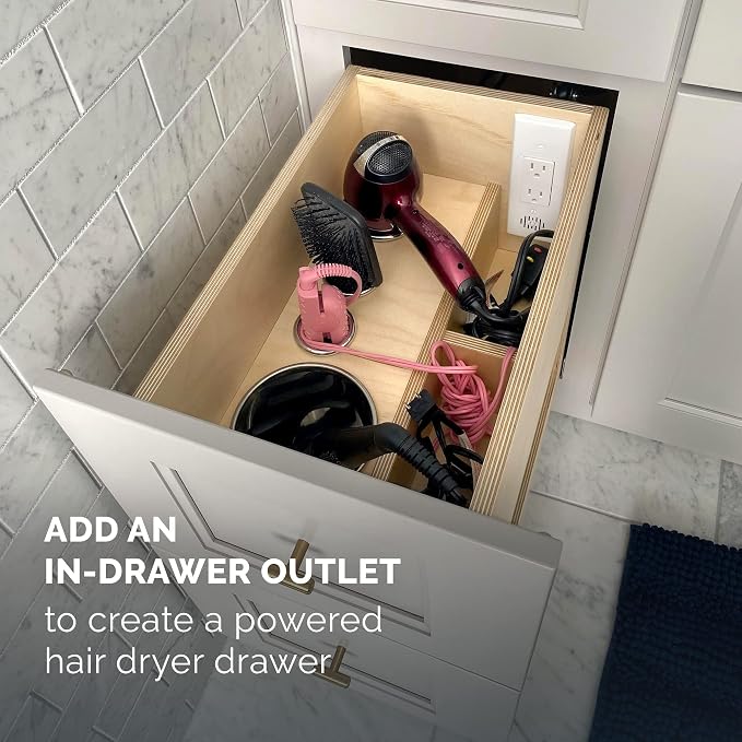 Docking Drawer 3" Stainless Steel Canister for Hot Tools, Capped Design, Safely Stow Styling Tools