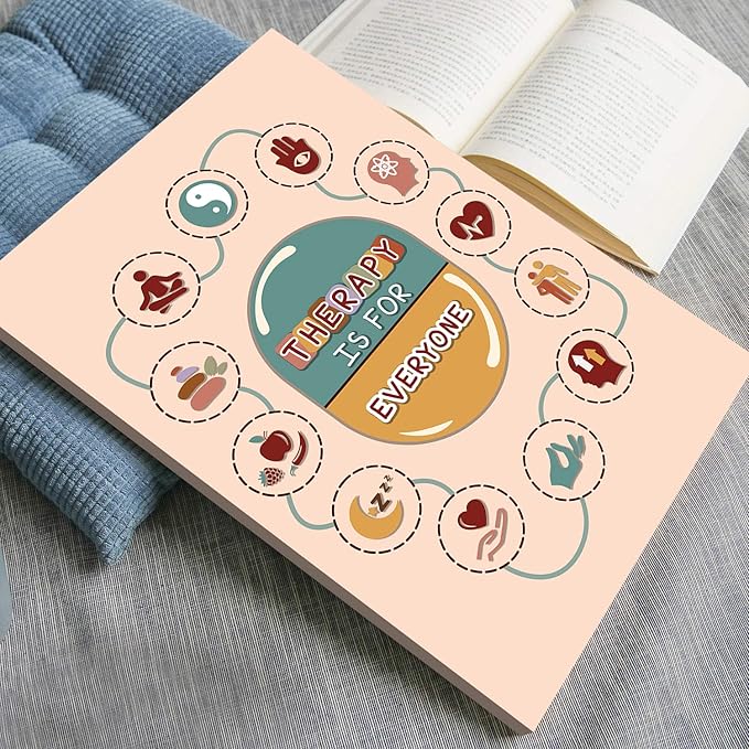 LOLUIS Mental Health Poster, Boho Therapy Tools Educational Supplies Art Print Classroom School Office Decor (Therapy is For Everyone, Custom Frame Type)