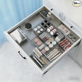 Removable Drawer Storage Box with Four Sides - Multi-Function Storage Box for Organizing Make-up, Kitchen Utensils, Bathroom and Desktop Drawers (Clear)