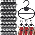FoldTier 100 Pcs Scarf Hanger Plastic Holder Organizer Space Saving Scarf Organizer Clothes Hanger for Scarves Headscarves Clothing Sorting Storing (Black)