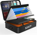 Noiposi 5200℉ Fireproof Document Box with Lock 16.1"x11.4"x4.3" | Portable ,Home ,Travel Water Resistant Document Storage Organizer with for Important Documents and File ,Black