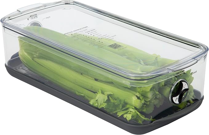 Progressive ProKeeper Stackable Produce ProKeeper Storage Container with Stay-Fresh Vent System (PKS-917 (5.7qt Long Produce))