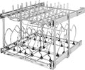 Rev-A-Shelf 2-Tier Kitchen Cabinet Pullout, Cabinet Organizer for Pots, Pans, and Lid Cookware, Adjustable Heavy Duty Wire, Chrome, Min Opening Width of 20.5", 5CW2-2122-C