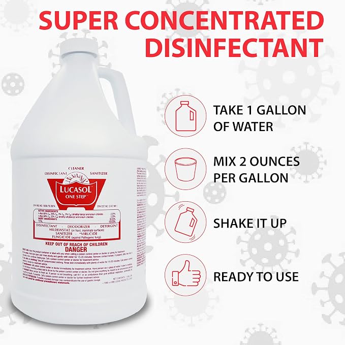 Lucasol One Step Hospital Grade Disinfectant with Spray Bottle