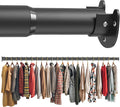 Metal Closet Rod 1.3" Heavy Duty Adjustable Hanging Rod 17-99 Inch | Black, Stainless Steel, 1.3 Inch Diameter, Wall Brackets Included, For Hanging Clothes, Walk-In Closets, Laundry Rooms