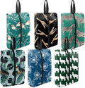 BeeGreen Shoe Bags 6 Pack Animal Design for Travel with Handle as Packing Organizers for Suitcase and Luggage | Portable Nylon Storage Accessories for Vacations, Essential Gifts for Women and Men
