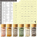 256 Spice Labels, Preprinted Minimalist Waterproof Stickers Removable Transparent Blank Label Expiration Date Labels Tear Resistant Sticker for Kitchen Jars Food Containers Spice Organizers Storage