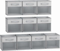 DIMJ Storage Cubes, Cube Storage Bin, 10 Pack Foldable Cubes with Window, Closet Oganizer Boxs with Handle, 12.2x 12.2 inch Storage Organizer for Clothes, Toys, Books
