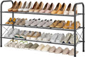 Hoctieon 3 Tier Mesh Style Shoe Rack, Entryway Shoe Shelf, Shoe Storage Organizer, Shoe Rack for Closet, Space Save for Bathroom, Garage, Hallway, Bedroom, Living Room, Black