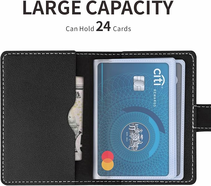 2 Pcs Credit Card Holder and business card holder，Sd Card Holder Each Has 26 Card Organizers, 2024 New Credit Card Holders book for Men and Women.
