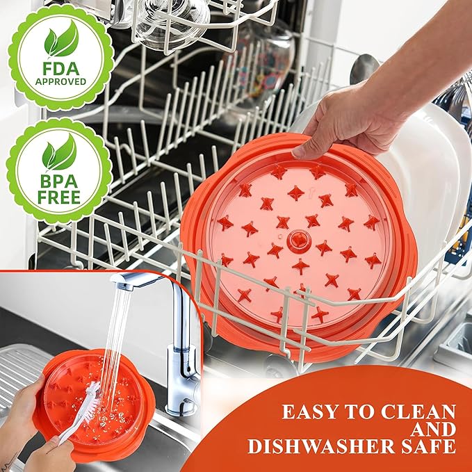 Large Chicken Shredder Tool Twist Equipped with Middle Tray, Including 1 x Anti-slip Silicone Mat, 1x Kitchen Tongs and 1x Cleaning Brush, Suitable for Pork Beef‬ Chicken‬ Breast (Orange)