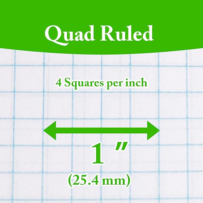 BAZIC 100 Ct. 4-1" Quad-Ruled Filler Paper
