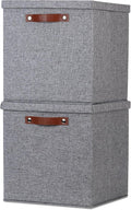 Temary Fabric Storage Bins with Lids 13 Inch Storage Cubes with Lid, Decorative Foldable Storage Boxes for Clothes, Closet Organizers (Grey, 13x13x13inch)