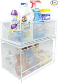 Sorbus® Cabinet Organizer Set—Mesh Storage Organizer with Pull Out Drawers—Ideal for Countertop, Cabinet, Pantry, Under the Sink, Desktop and More (White Two-Piece Set)