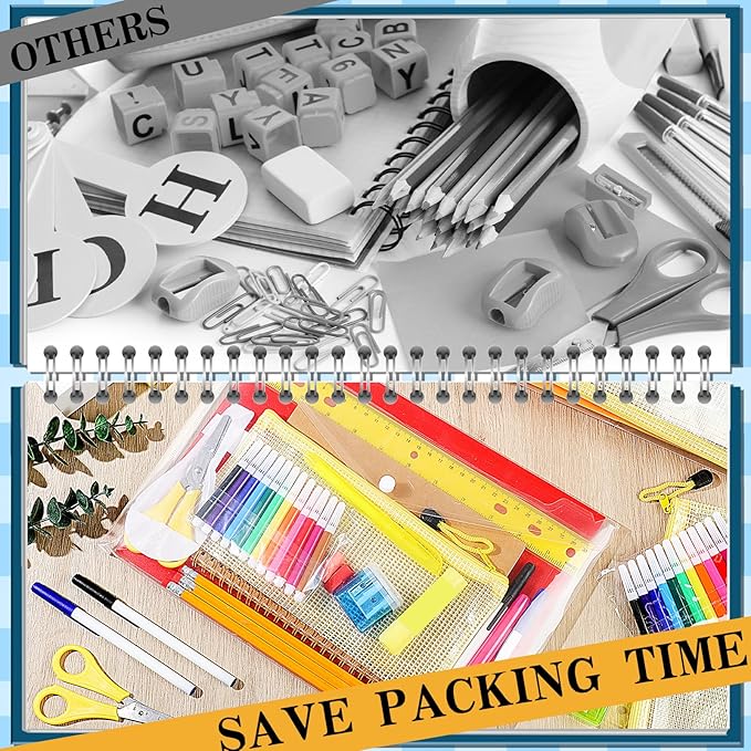 PerKoop 24 Sets Back to Supplies Bulk Kit Includes Notebooks Rulers for K-12 Essentials