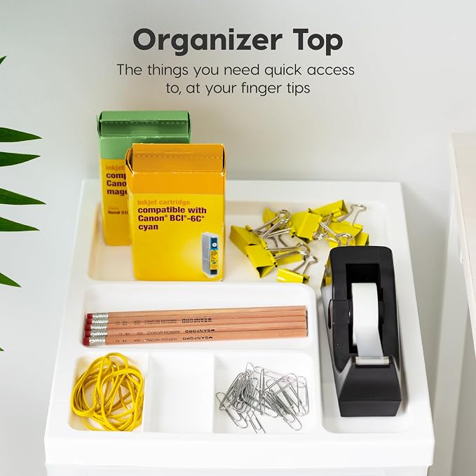 IRIS USA 3-Drawer Rolling Storage Cart, White/Clear | Keep craft supplies, office essentials, classroom items, and accessories organized with easy-access drawers for daily use