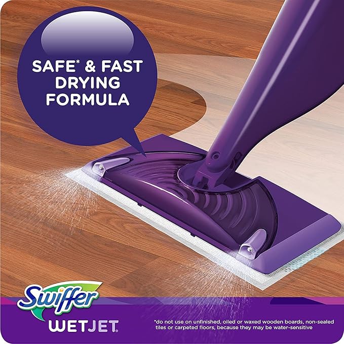 Swiffer Wetjet Hardwood Floor Mopping and Cleaning Solution Refills, All Purpose Cleaning Product, Open Window Fresh Scent, 1.25 Liter, 2 Pack (Packaging may vary)