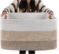 OIAHOMY Large Blanket Basket, 22”x17”x12” Laundry Baskets, Nursery Blanket Storage Living Room, Toy Storage With Handle, Rectangle Woven Baskets-Gradient Yellow