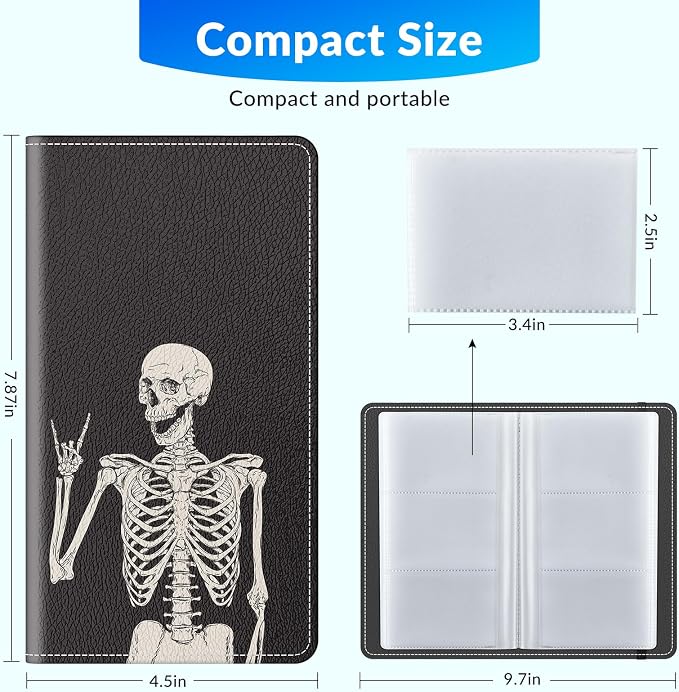 Pu leather business card organizer， 240 Capacity business card holder organizer，Credit card holder for women and men