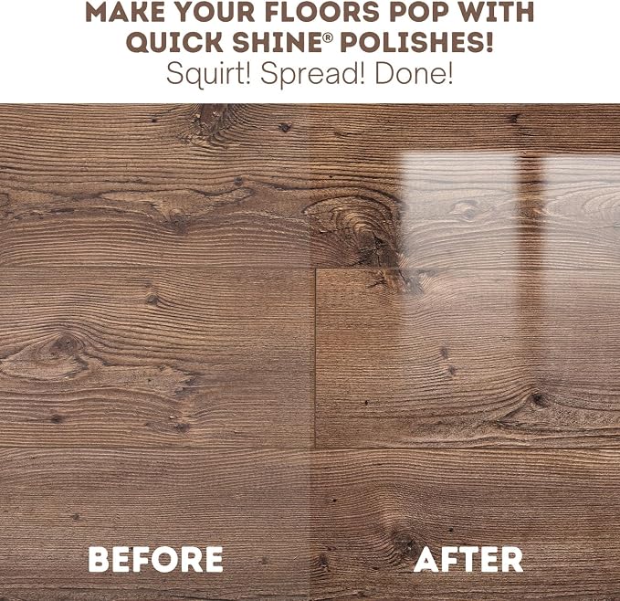 Quick Shine Hardwood Floor Luster 64 oz, Natural Looking Shine | Plant Derived Carnauba Polish, Renew & Protect, Streak & Haze Free, Non-slip, pH Neutral, No PFAS, EPA Safer Choice