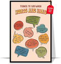 LOLUIS Mental Health Poster, Boho Therapy Tools Educational Supplies Art Print Classroom School Office Decor (Things To Say When Words Are Hard, Custom Frame Type)