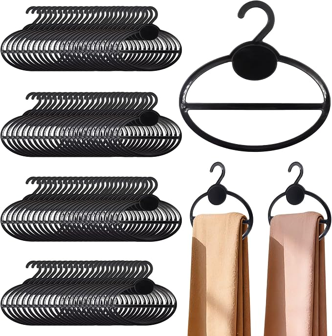 100pcs Scarf Hanger Belt Holder, Scarf Organizer for Closet Space Saving | Plastic Scarf Hangers for Closet Storage Holder, Hanging Scarf Holders for Closet, Belts Hanger forTies Headbands Clothing