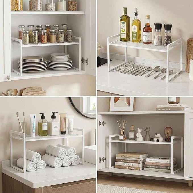 Cabinet Organizer 16.6''W 44 LBS Load Capacity Heavy Duty Kitchen Pantry Shelf Counter Countertop Storage Rack