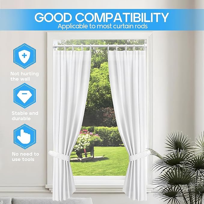 Tension Curtain Rod White 1PCS Tension Rods for Windows 30 to 64 Inch Spring Curtain Rod Adjustable Tension Curtain Rod of Bathroom Window Curtain Rod Closet rod Kitchen rod Wardrobe