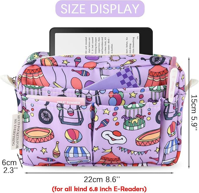 Multiple Pockets Portfolio Organizer with Zippered,Storage Pencil Pouch Bag | Waterproof Travel Toiletry Bag,Portable Pencil Pouch for Notebooks,Stationeries,Make-up,Journal Office Art Supplies,Zi Circus