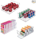 iDesign 50% Recycled Plastic Refrigerator Set, Made in The USA – Versatile Design Ideal for Freezer, Pantry, and Cabinet Organization, Two 5” x 5” x 14” and Two 10” x 5” x 14” Bins, Clear