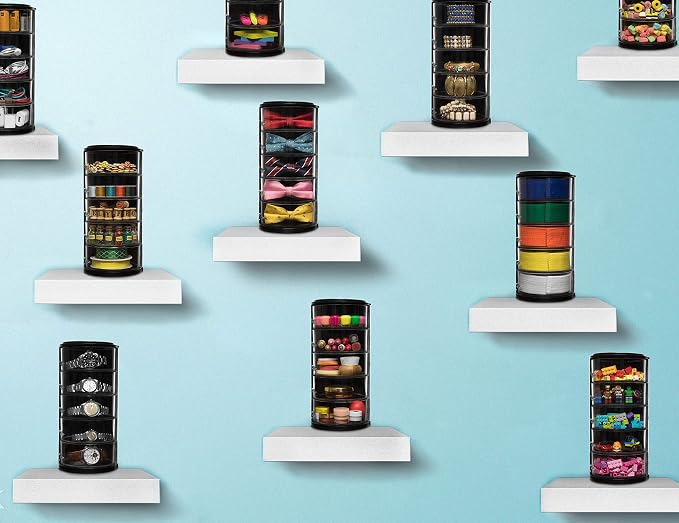ELYPRO Acrylic Belt Organizer & Holder for Closet, Storage & Container | Rotating Drawers, Wall Mounted, Stackable, Watch Case, Jewelry Display, Makeup, Mens, Womens, Rack, Box