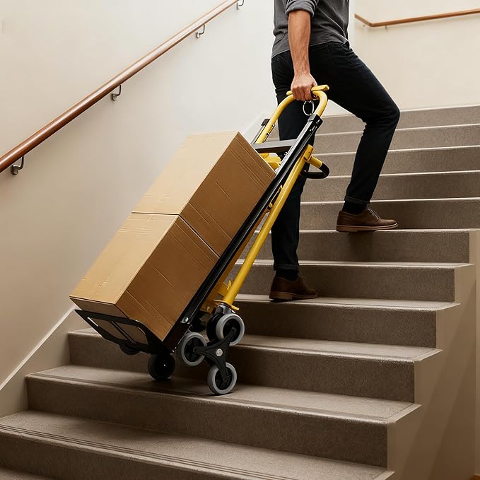 3-in-1 Convertible Hand Truck - 800 Lbs Heavy Duty Multi-Functional Aluminum Moving Dolly with Stair-Climbing Wheels - Folding Platform Cart & Utility Trolley for Home, Warehouse, Office