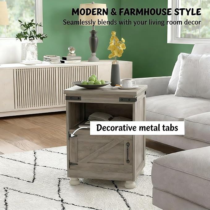 18" Modern Large Storage Case, Multifunctional Cabinet with Stable Structure, Versatile Organizer with Open Shelf for Living Room, Gray