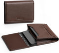 VULKIT Business Card Holder Premium Leather RFID Blocking Card Case With ID Window Magnetic Closure Holds Up to 40 Business Cards