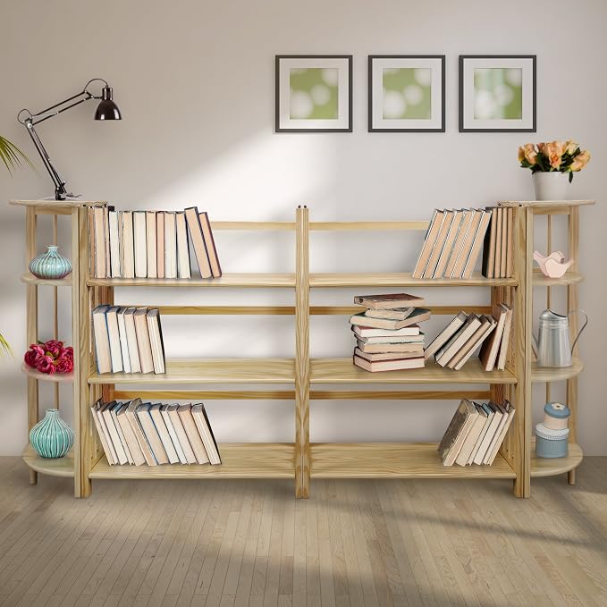 Casual Home 4-Shelf Corner Folding Bookcase, Natural